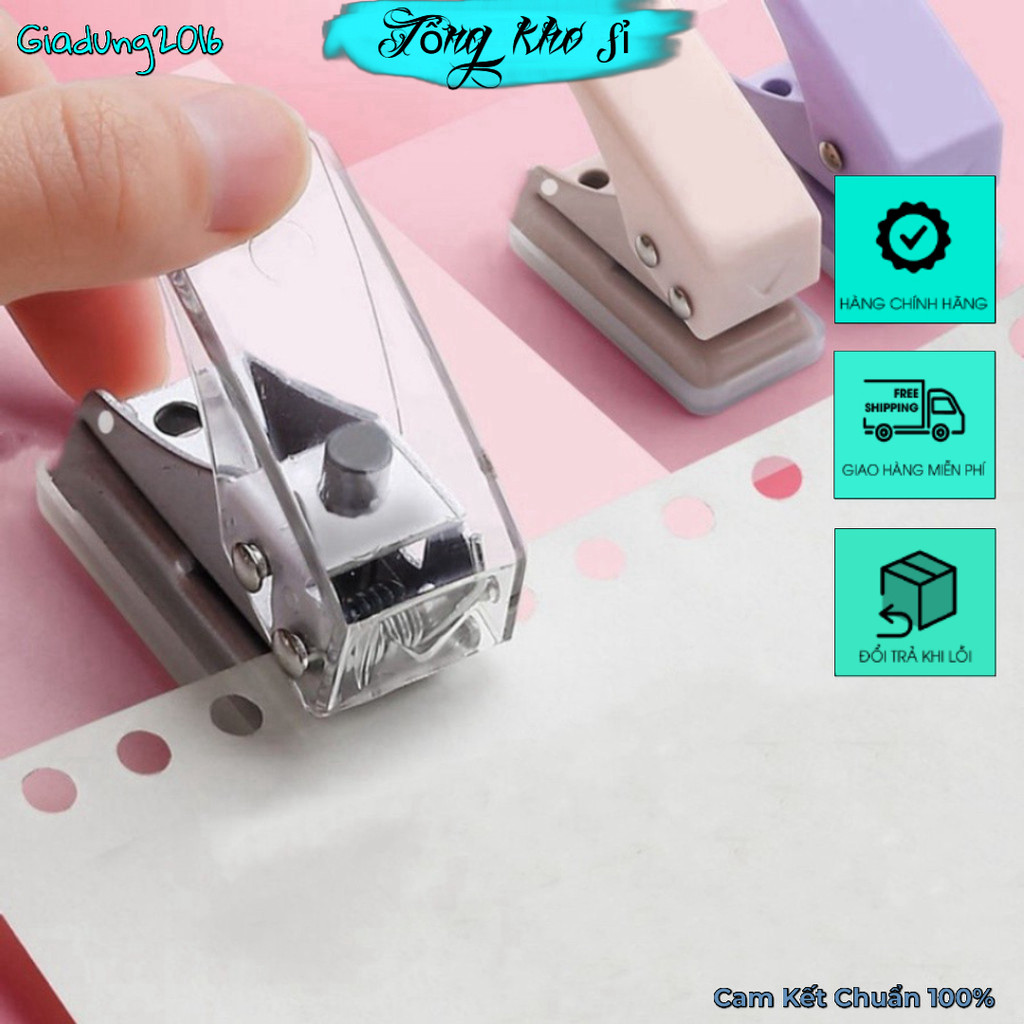 Đục Lỗ Giấy Mini Dụng Cụ Bấm Lỗ làm sổ còng bullet journal văn phòng phẩm phong cách Hàn Quốc (Tuyển