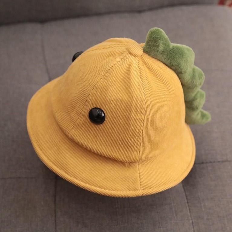 Mũ cho bé ( 3 tháng - 2 tuổi), nón trẻ em Khủng Long vải Nhung mềm êm  (Có Quai)