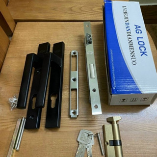  Khoá tay gạt Ag tay vuông củ khoá đồng lắp cửa nhôm hệ 55 hệ việt pháp hệ 700 sắt hộp 3 x 6 