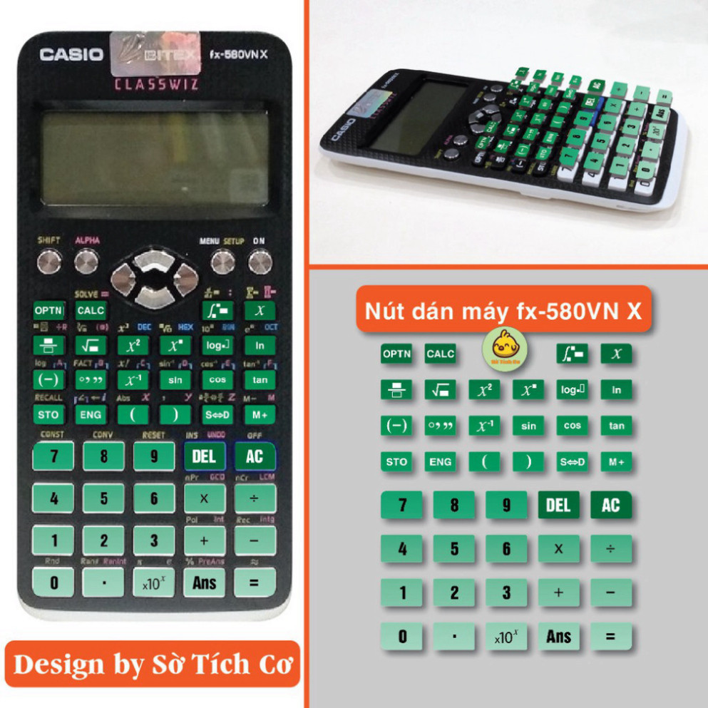 Dán Bàn Phím FX580vn-x - Miếng decal dán bàn phím máy tính casio nhiều màu sắc MSP: Phim580