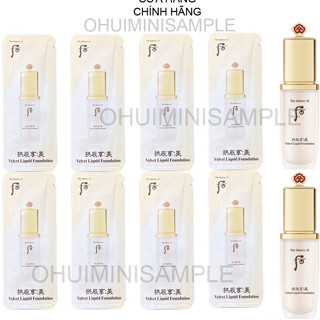 Gói Kem Nền Whoo Velvet Liquid Foundation Nâng tông sáng, che khuyết điểm cải thiện da sáng khỏe 1ml