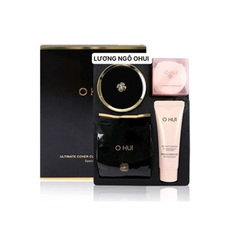 Set phấn nước Ohui Cushion siêu lì, che phủ tốt và giảm nhăn da OHUI Ultimate Cover Lifting SPF50+PA+++ tặng son