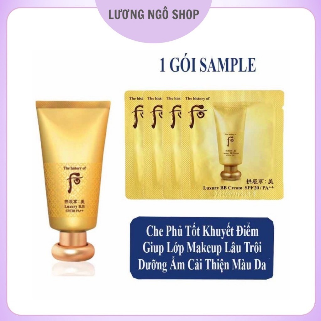 Combo Gói Sample Kem nền Whoo trang điểm cao cấp Luxury BB Cream SPF20/PA++.