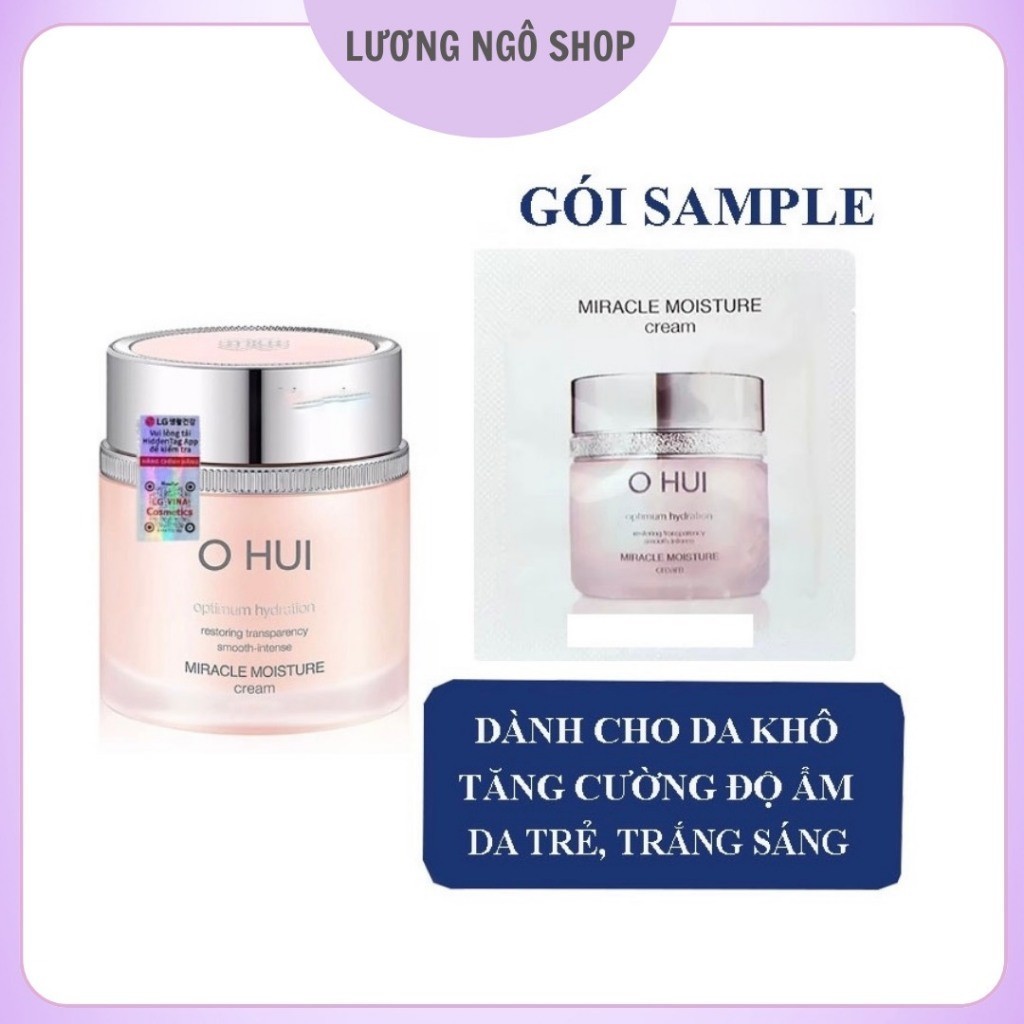Combo Gói sample kem Ohui dưỡng ẩm chuyên sâu trắng hồng căng bóng và săn chắc - OHUI Miracle Moisture Cream 1ml