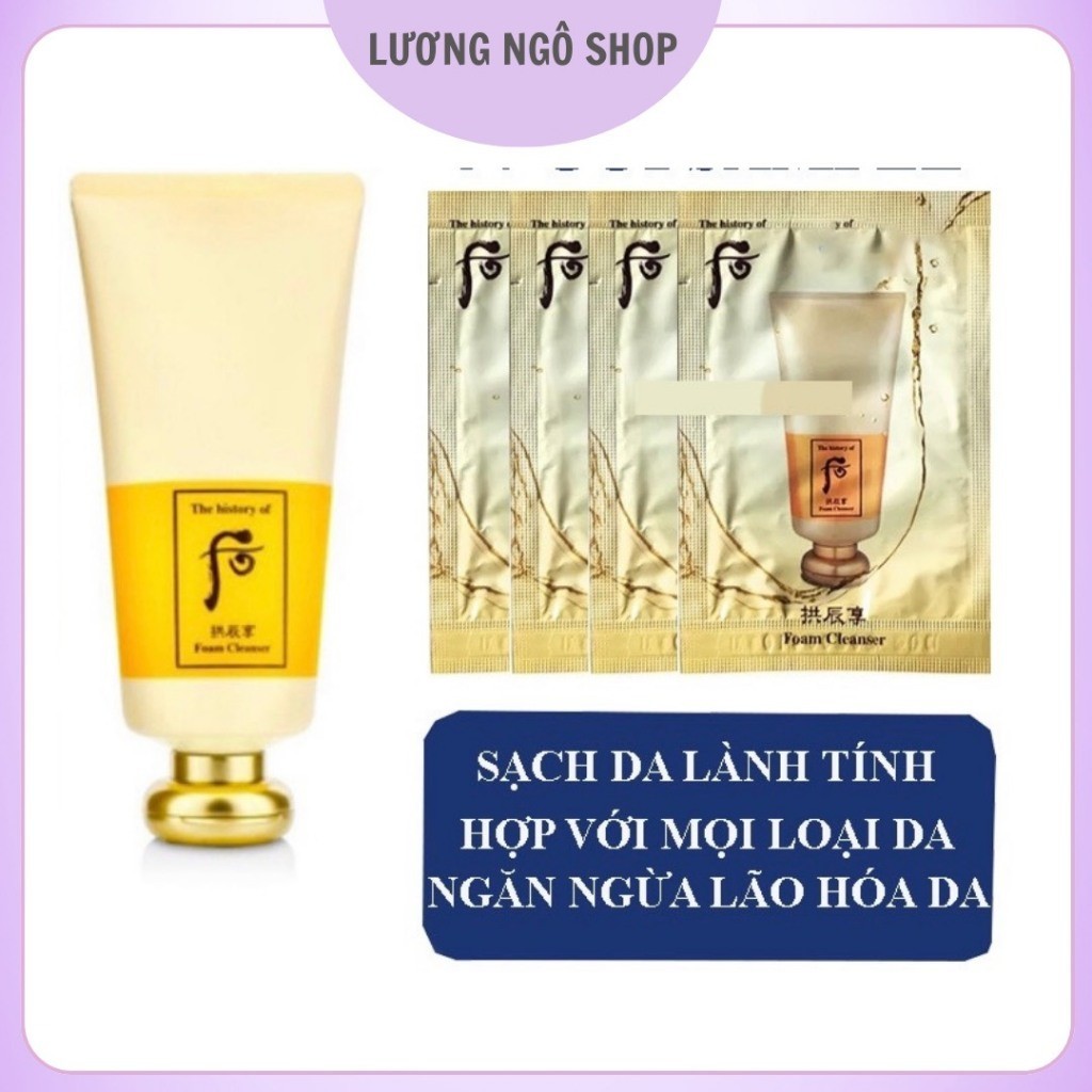 Combo Gói sữa rửa mặt Whoo VÀNG đông y hoàng cung Facial Foam Cleanser