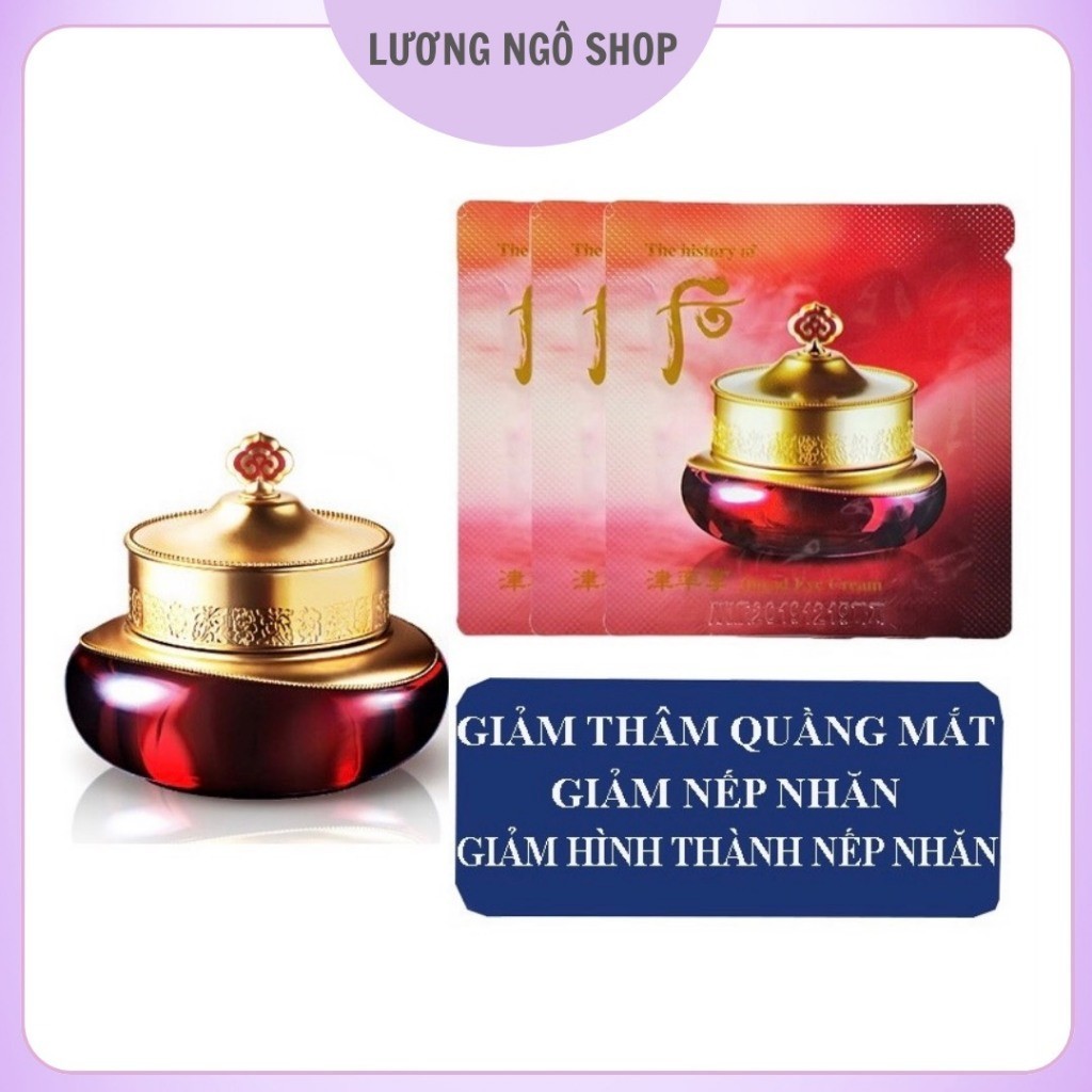 Combo Gói Sample Kem MẮT Whoo đỏ tân dịch Chống Nhăn, Thâm Và Bọng Vùng Da Mắt Bổ Sung Tân Dịch Whoo Đỏ 1ml