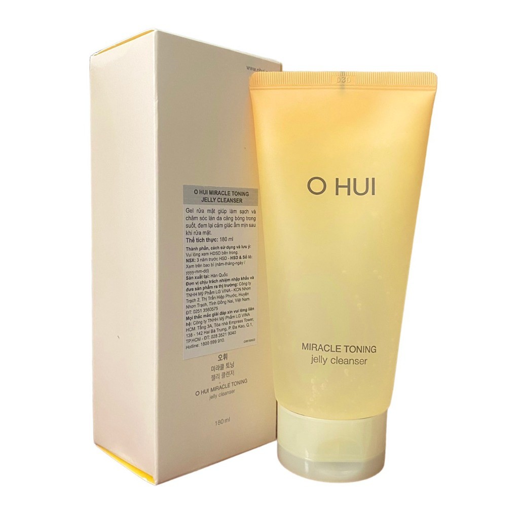 [Có tem Lgvina] Tuýp Sữa Rửa Mặt Ohui làm trắng da chứa AHA/PHA OHUI Miracle Toning Jelly 180ml shop