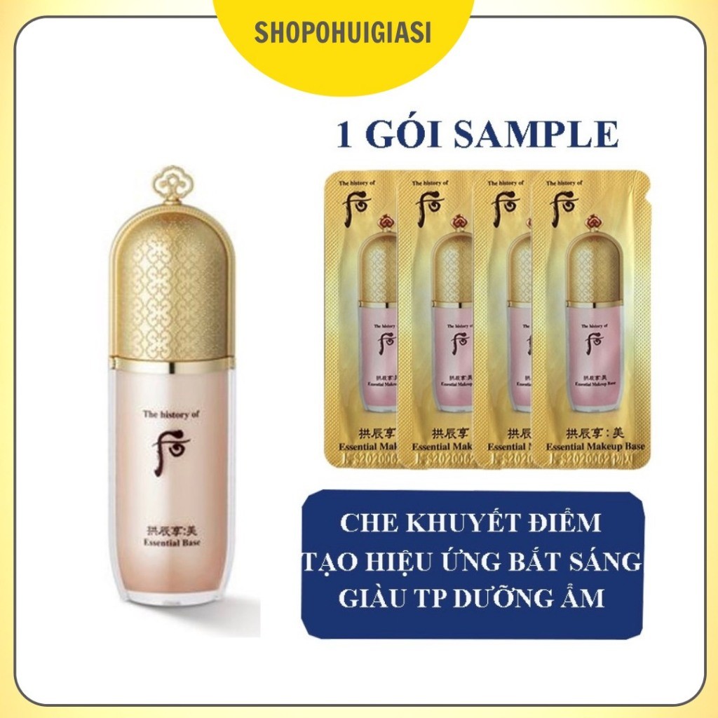 Combo Gói sample kem lót nâng tone trang điểm Whoo Mi Essential Makeup Base cho da mỏng mịn lộng lẫy