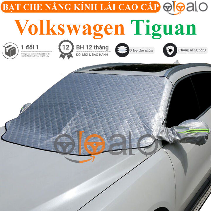 Bạt che nắng kính lái gương chiếu hậu cho xe Volkswagen Tiguan Allspace vải dù tráng nhôm - OTOALO