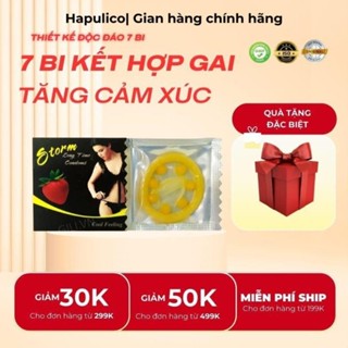  combo 5 chiếc Bao Cao Su storm 6 Hạt Bi To Kéo Dài Thời Gian-quà tặng bcs gân gai bi râu siêu mỏng  HAPULICO 
