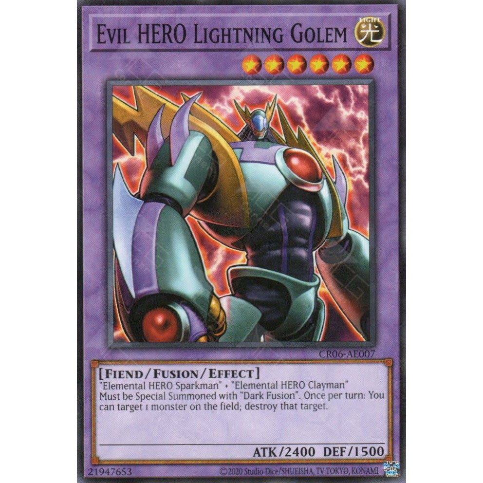 Thẻ bài Yugioh - CR06-AE007 - Evil HERO Lightning Golem