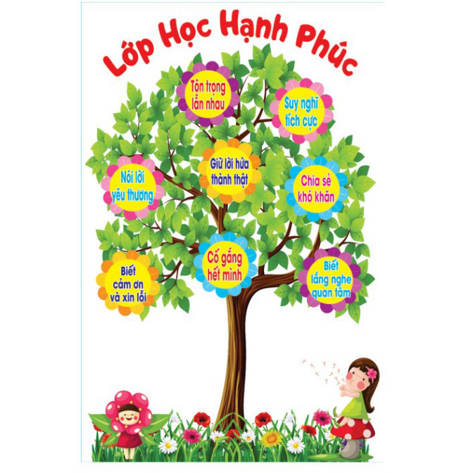 Trang Trí CÂY LỚP HỌC HẠNH PHÚC 010