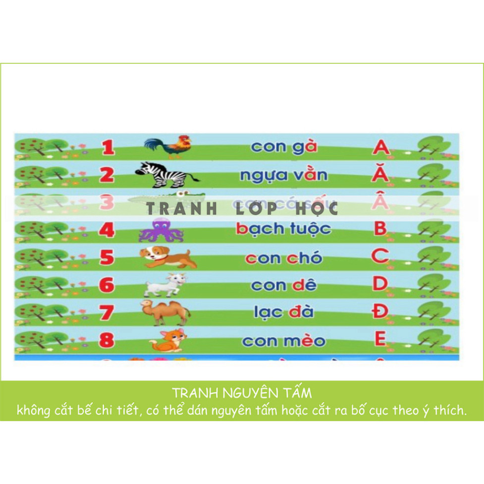 Decal dán bậc cầu thang Số và Chữ Cái tiếng Việt (giá1 bậc)