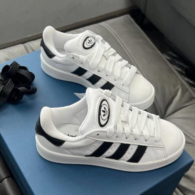 Giày Adidas campus black white gum, giày thể thao 3 sọc campus nỉ da lộn bản chuẩn dây to ful box