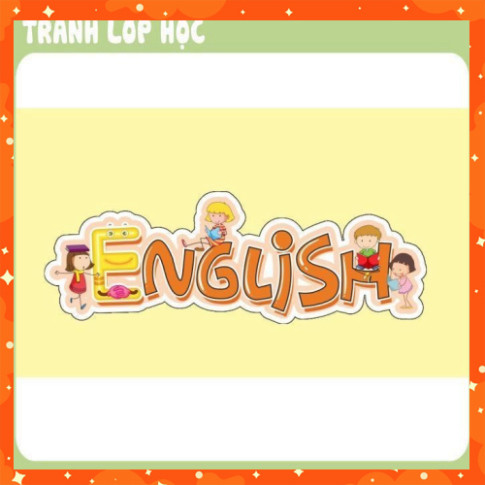 Decal trang trí phòng Tiếng Anh - ENGLISH with happy kids