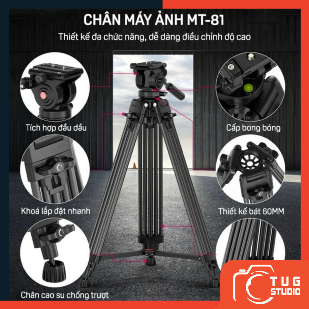 Chân Máy Tripod Ulanzi MT-81 Tích Hợp Fluid Head_TUG STUDIO