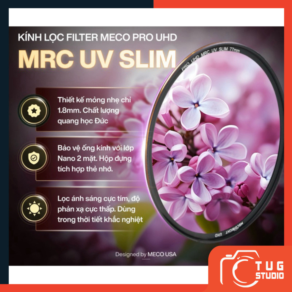 Kính lọc (Filter) Meco Pro UHD MRC UV Slim (UV Pro – Chất lượng)_TUG STUDIO