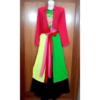 [ Mới ] Combo đầy đủ bộ áo tứ thân ( Áo + váy + yếm thêu + đôi dải lụa + khăn vấn đầu ) - Trang phục biểu diễn