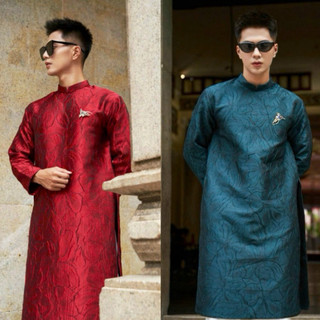 Áo dài nam chất liệu gấm hoa nổi cao cấp mặc đẹp BÁN SỈ