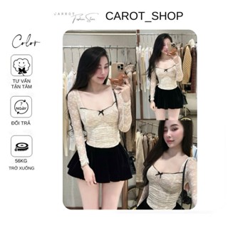 ( có mút ngực ) SET ÁO REN CO GIÃN CÚP NGỰC VIỀN REN ĐÍNH NƠ + CHÂN VÁY MANGO by CarrotShop