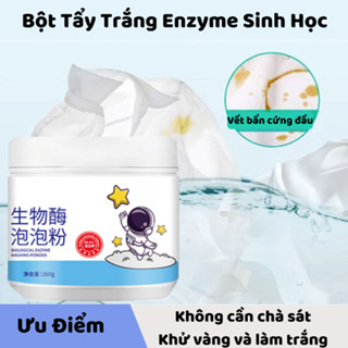 Bột Tẩy Trắng quần áo Enzyme Sinh Học, thuốc tẩy trắng quần áo làm sạch quần áo, khử ố vàng, khử mốc 260g Smart - TQA02