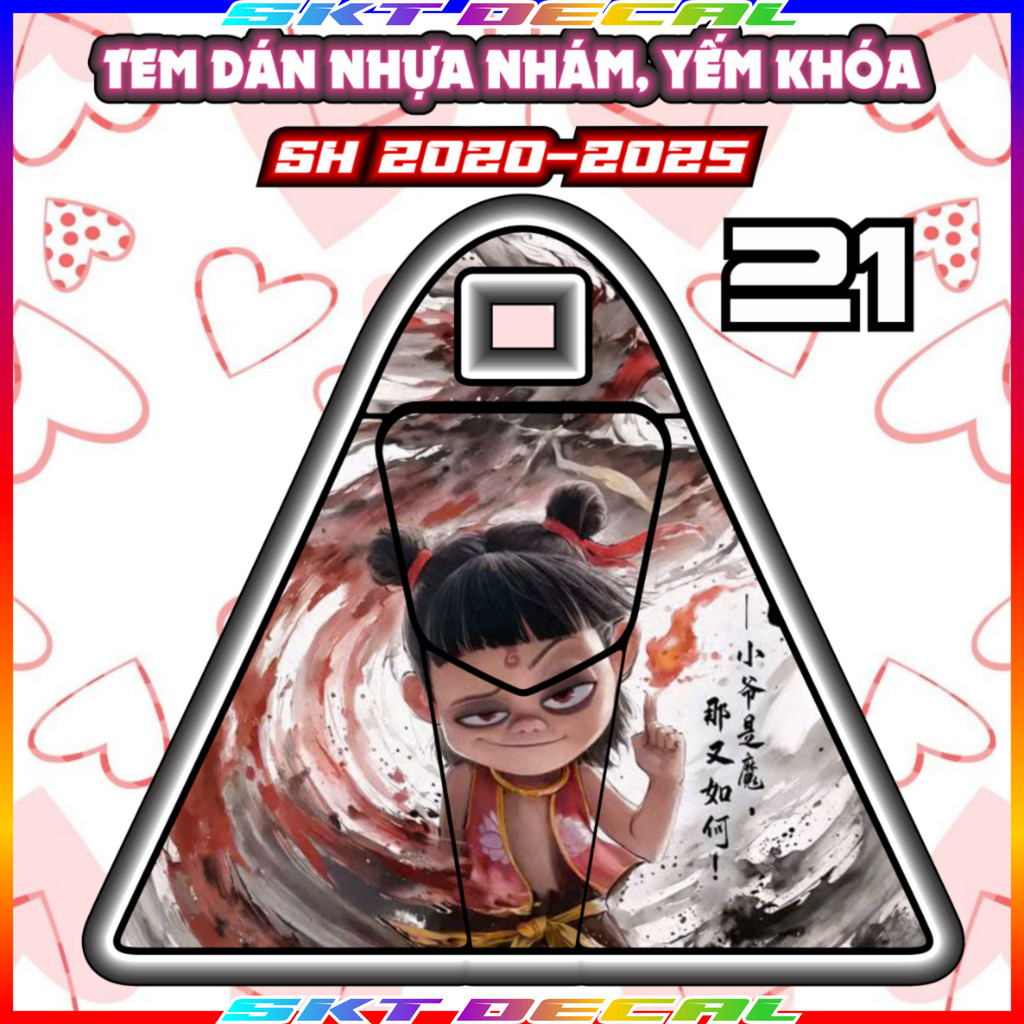 Tem dán trang trí chống trầy yếm nhựa nhám xe SH 150i 125i 2020-2025 baby three nhãn dán sticker