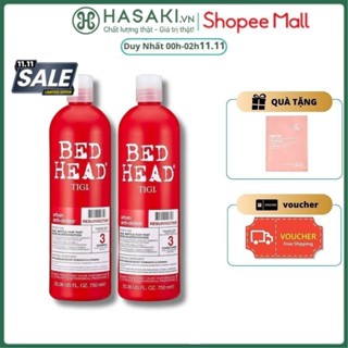 Dầu Gội Xả Tigi Đỏ Bed Head Phục Hồi Cấp Độ 3 - 750ml Cặp Dầu Gội Đầu Xả Phục Hồi Tóc Hư Tổn