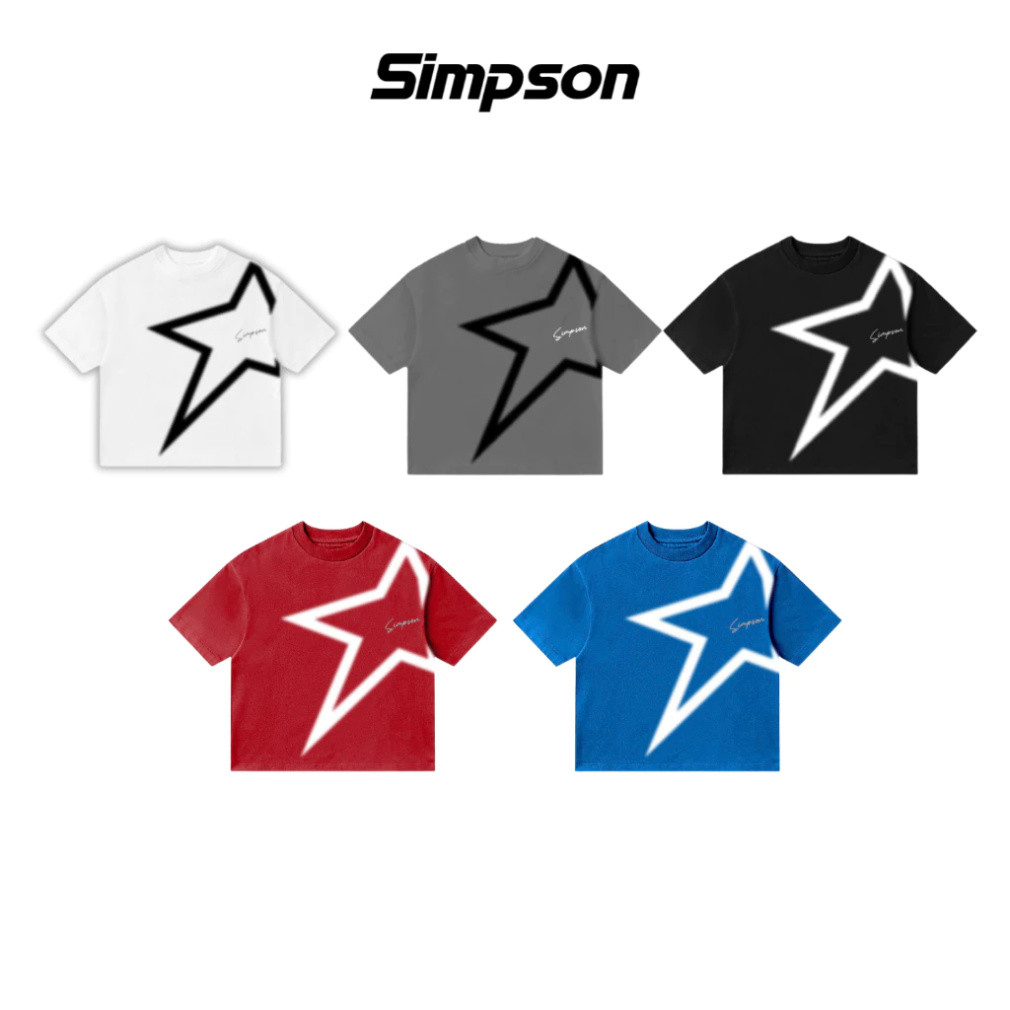  Áo Phông Boxy Ngôi Sao SIMPSON Chất Cotton Áo Thun Ngôi Sao Unisex Nam Nữ Đủ Màu Nổi Bật Hè 2025 