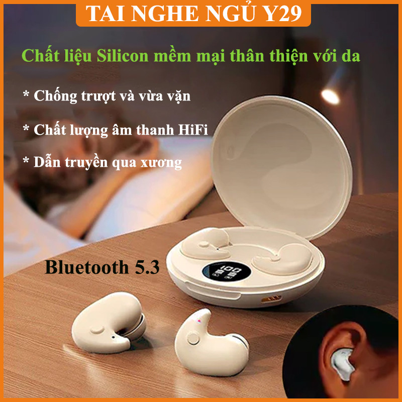 Tai Nghe Ngủ Y29 Tai Nghe Bluetooth Pass Căng ,Micro Tích Hợp, Chống Nước, Có Mũ Tai Chống Ồn