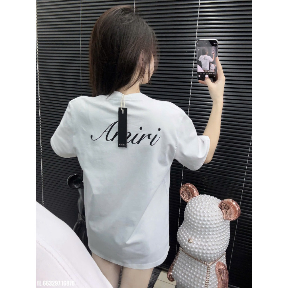 [Mẫu Mới] Áo Thun AMIRI Nam Nữ, Áo Phông Chất Liệu Cotton 100% 2 Chiều Cao Cấp Form Rộng Trẻ Trung b