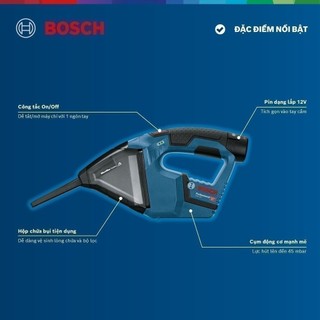 Máy hút bụi dùng pin GAS 12V Bosch (Không kèm pin và sạc)