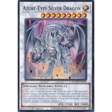 [ Bài Yugioh Chính Hãng ] Azure-Eyes Silver Dragon - SDWD-EN039 - Common 1st Edition