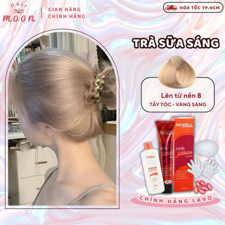  Thuốc nhuộm tóc Lavox màu NÂU TRÀ SỮA SÁNG tẩy tóc Thuốc nhuộm tóc Rewell chính hãng Moon Hair đẹp 