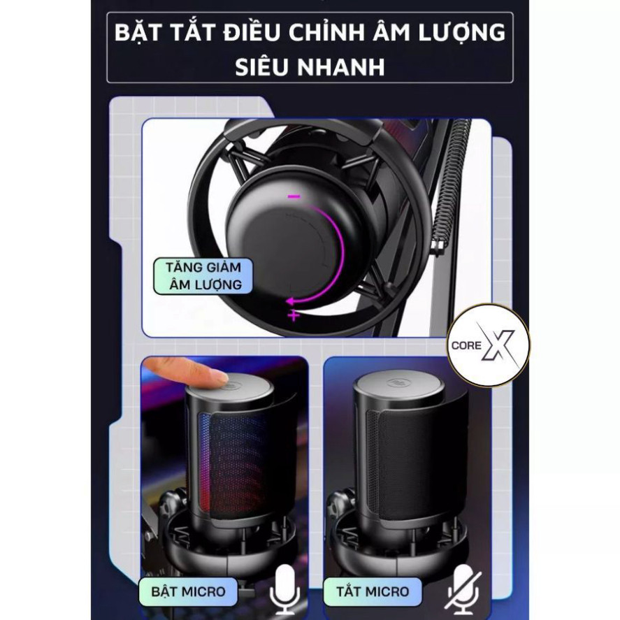 Micro Thu Âm Livestream Chuyên Nghiệp ShouFei ME6S Lọc Tạp Âm, LED RGB, Thu Âm 360° Cho Pc Laptop . | BigBuy360 - bigbuy360.vn