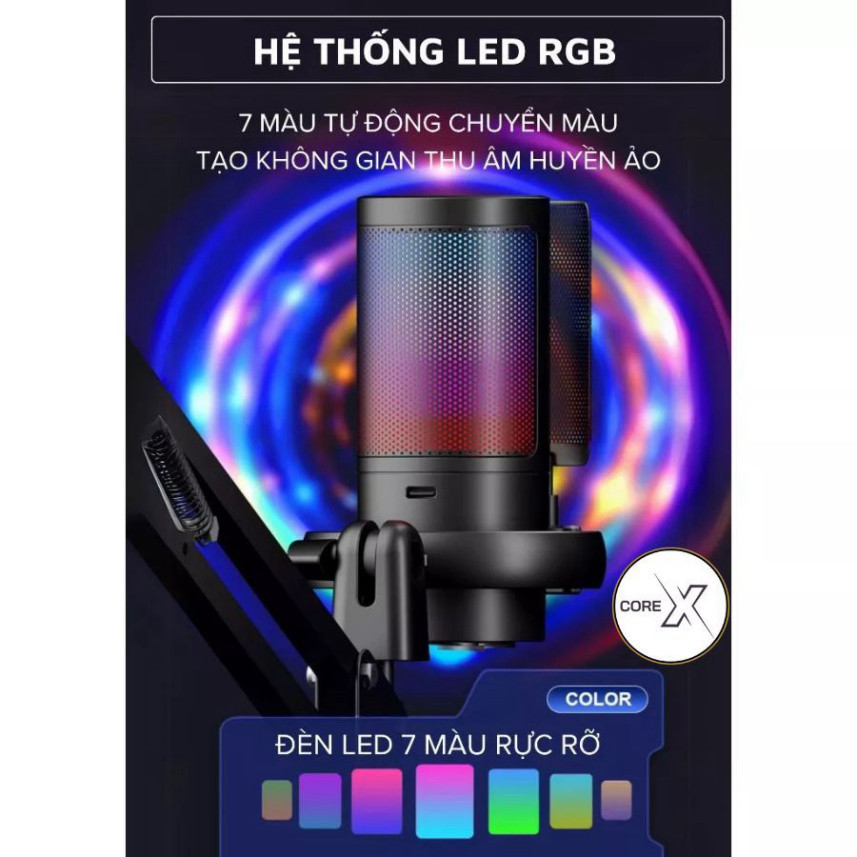 Micro Thu Âm Livestream Chuyên Nghiệp ShouFei ME6S Lọc Tạp Âm, LED RGB, Thu Âm 360° Cho Pc Laptop . | BigBuy360 - bigbuy360.vn