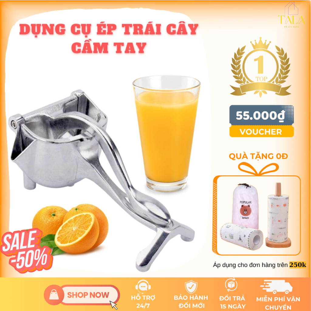 TALA Dụng Cụ Ép Trái Cây Cầm Tay - Ép Gang Cao Cấp Bền Bỉ An Toàn Cho Sức Khỏe