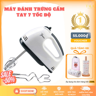Máy Đánh Trứng Cầm Tay 7 Tốc Độ - Máy Đánh Trứng Mini Đa Năng - Động Cơ Lõi Đồng Mạnh Mẽ - Bảo Hành 3 Tháng