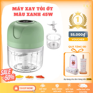 Máy Xay Tỏi Ớt Mini Cầm Tay Dung Tích 250ml Siêu Tiện Lợi - Máy Xay Mini Màu Xanh Phiên Bản Mới Sử Dụng Pin Sạc 1200mAh