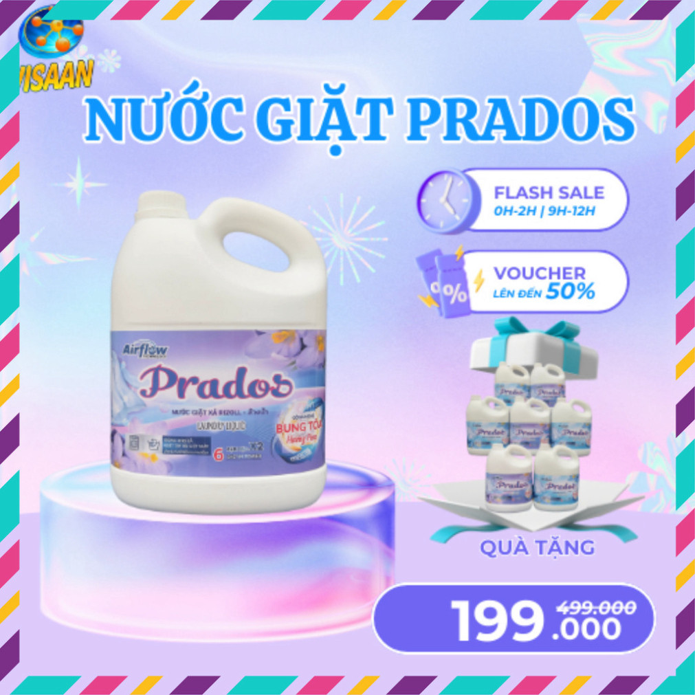 Nước giặt nguyên chất Prados 1700ml thơm lâu hương nước hoa đáng tin cậy cho da tay, sử đụng được ng
