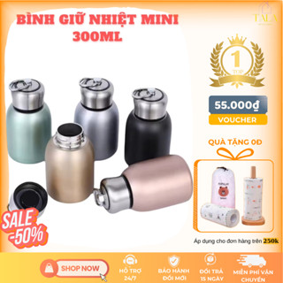 Bình Giữ Nhiệt SUS304 Mini 300ml - Bình Đựng Cafe, Trà, Nước Uống Nhỏ Gọn, Có Tay Cầm Dễ Dàng Mang Đi Khi Di Chuyển