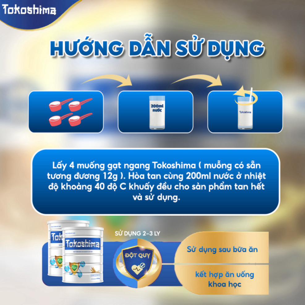 Sữa TOKOSHIMA - Sữa Dinh Dưỡng Ngăn Ngừa Đột Quỵ Nhật Bản, Ổn Định Đường Huyết, Mỡ Máu, Tim Mạch