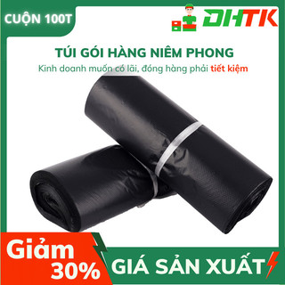 Túi gói hàng niêm phong 20x30 cm Đen cuộn 100 túi tiết kiệm
