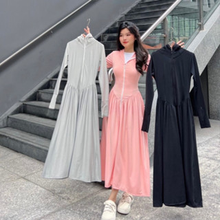 Áo Khoác Chống Nắng Nữ Toàn Thân Nữ Dáng Váy Vải Thun Lạnh, Chống Gió Cản Bụi ,Chống Tia Cực Tím UPF 50+