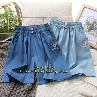 (quang chau) Quần sooc dai JEAN giấy DÀI QUA GÔI  demi; quần jean giấy mềm mát cho bé trai bé gái