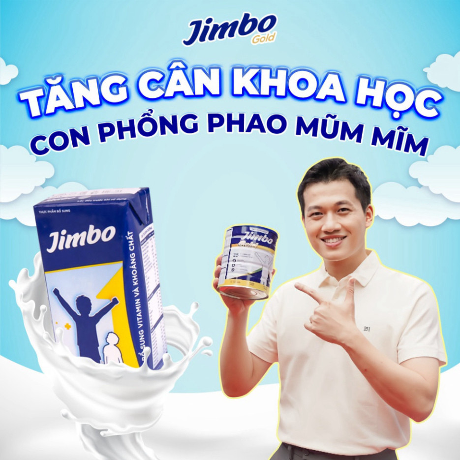 Sữa Nước Tăng Cân Jimbo Gold 110ML Thùng 48 Hộp Pha Sẵn Cho Trẻ Từ 2 Đến 18 Tuổi chinh hãng