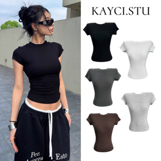 Áo thun trơn thắt eo ôm body siêu hack dáng chất thun co dãn mềm mịn giá rẻ (Sẵn ảnh thật)