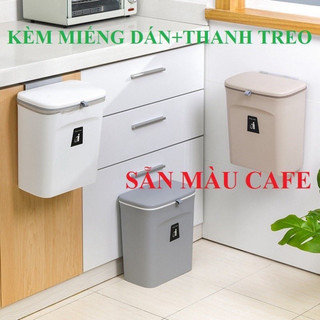  Thùng rác thông minh treo cánh tủ có nắp đậy - Thùng rác dán tường nhà vệ sinh treo tường phòng tắm kèm miếng dán  033  