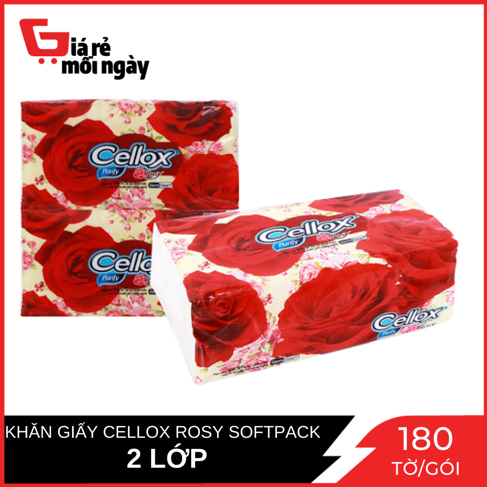 Khăn Giấy Cellox Rosy Softpack 180 Tờ 2 Lớp