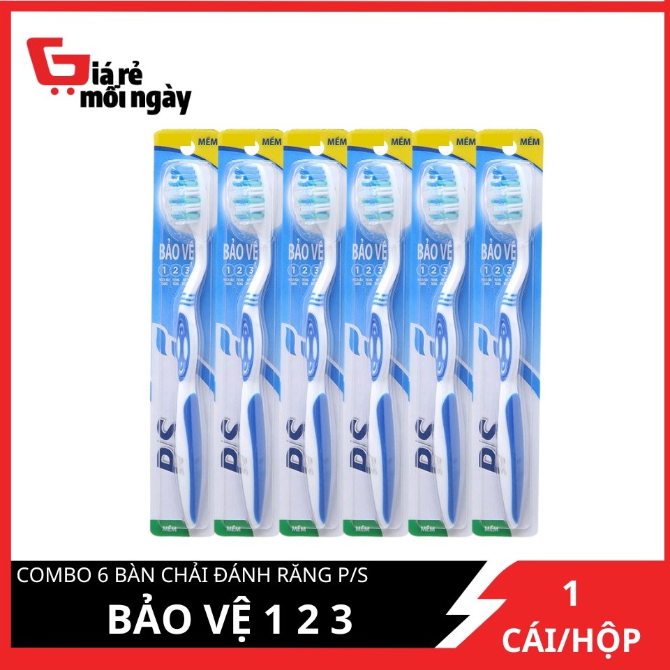 Combo 6 Bàn Chải Đánh Răng P/S Bảo Vệ 123 (xanh)