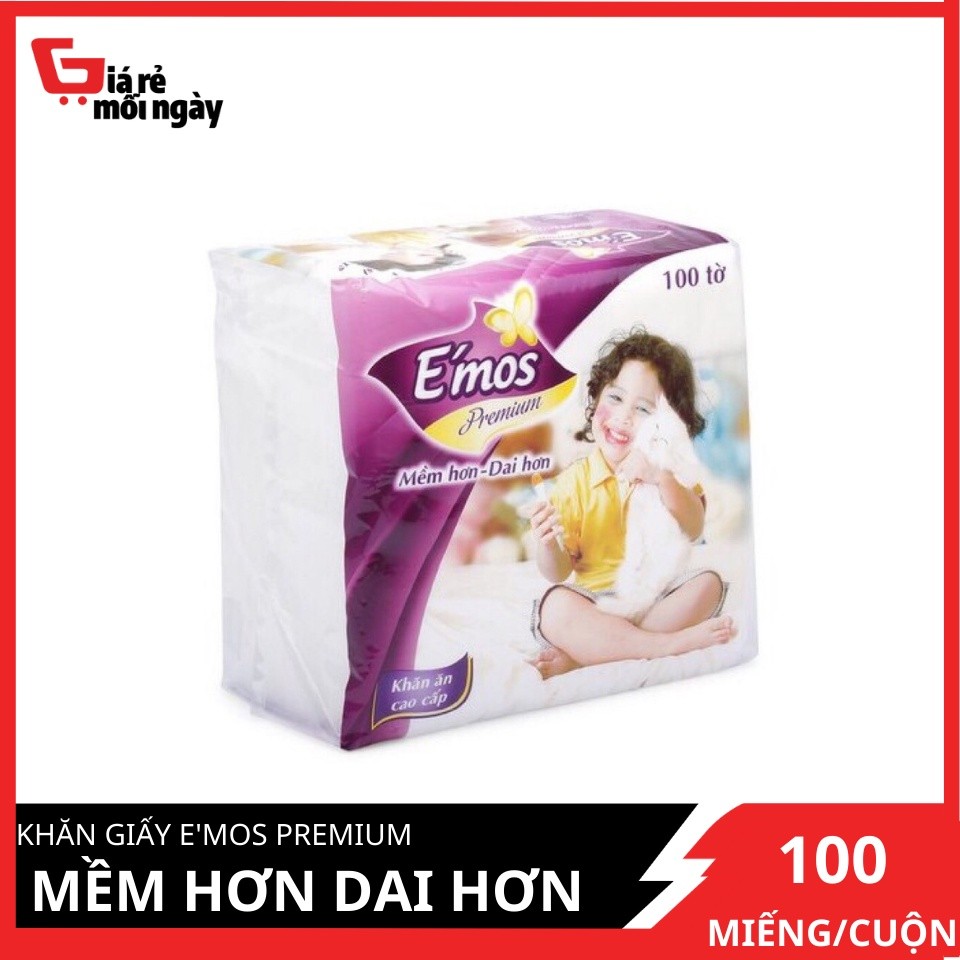 Khăn Giấy E'mos Premium 100 Miếng/bịch